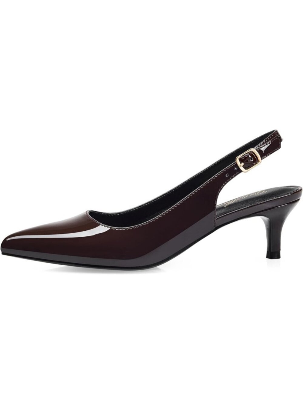 Women's Slingback Dressy Pump Pointed Closed Toe Coffee Ankle Strap Elegant